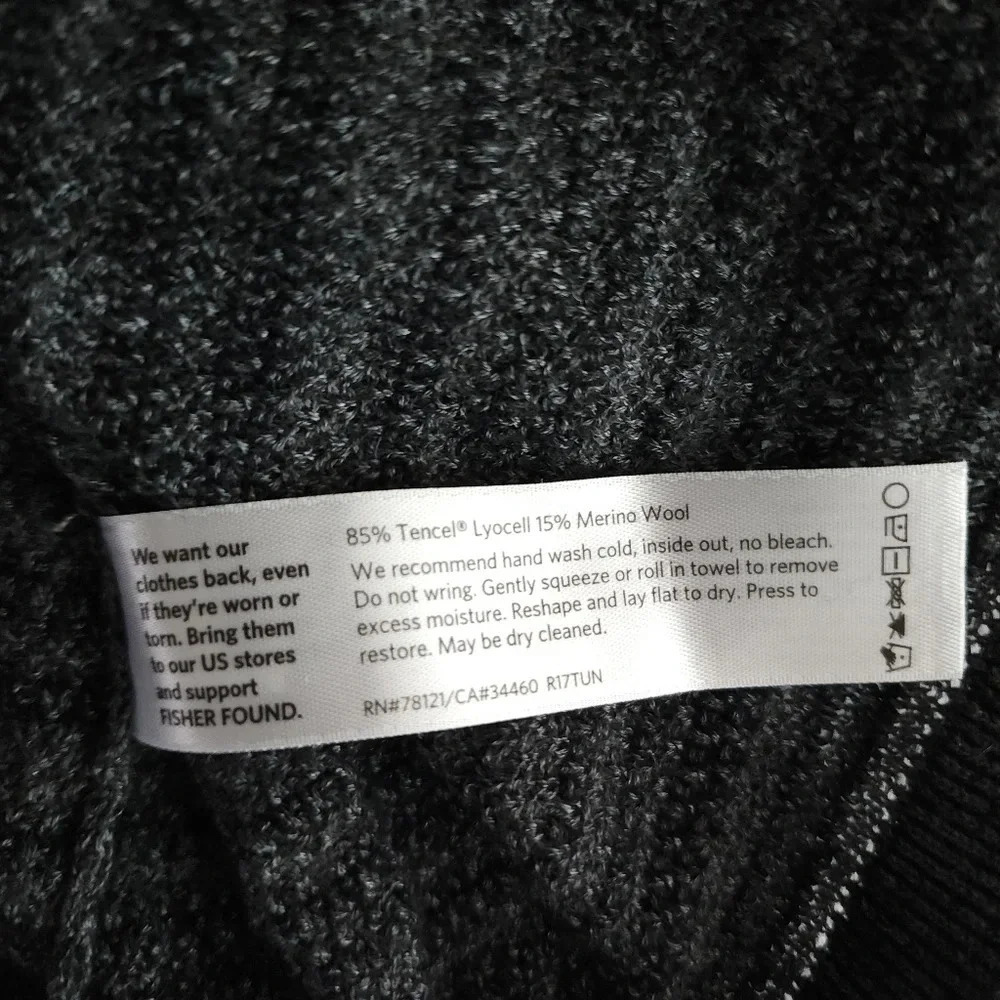 Eileen Fisher Striped Lightweight Knit Wrap Top Dolman Sleeves - Picture 5 of 7
